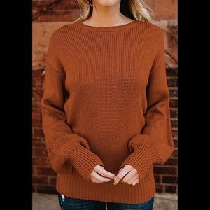 Pumpkin ladies knit sweater.